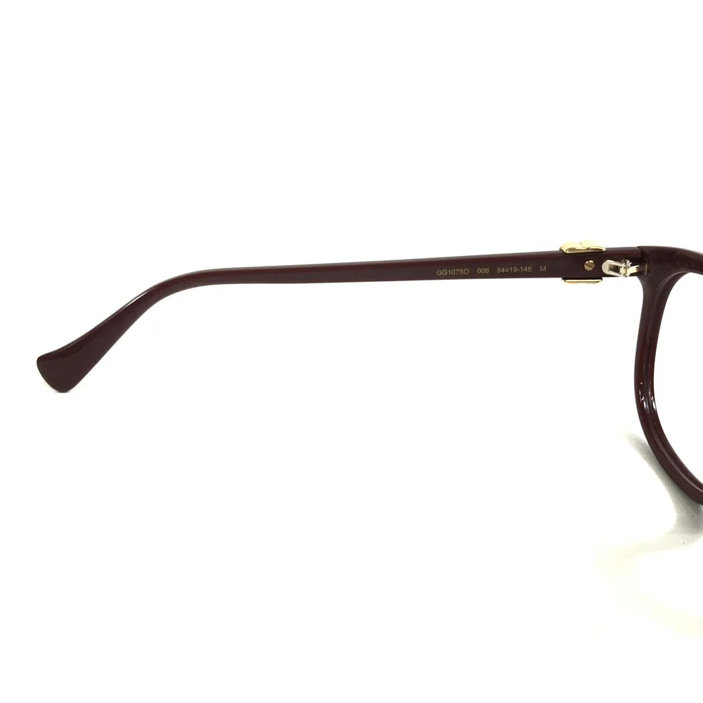 Gucci Eyeglasses Frames GG1075O 006 Shiny Burgundy Square Full Rim 54-19-145